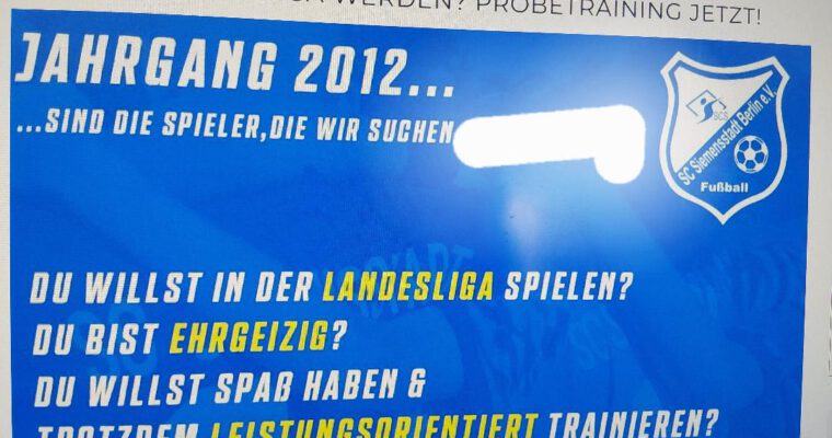 Freie Plätze – wer will in der C-Jugend-Landesliga spielen? Probetraining jetzt!