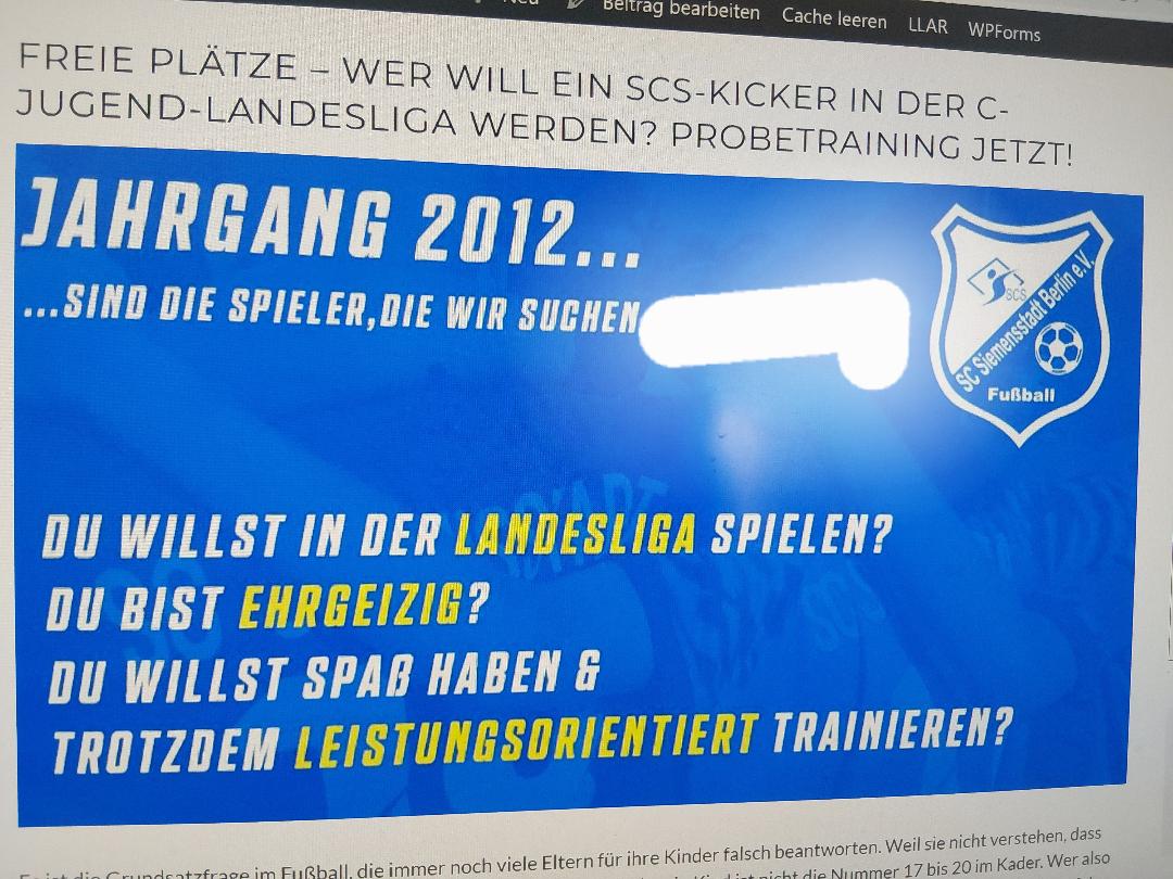 Freie Plätze – wer will in der C-Jugend-Landesliga spielen? Probetraining jetzt!